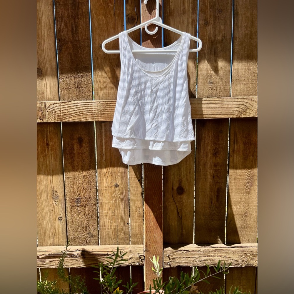 Lululemon White Layered Women's Top
